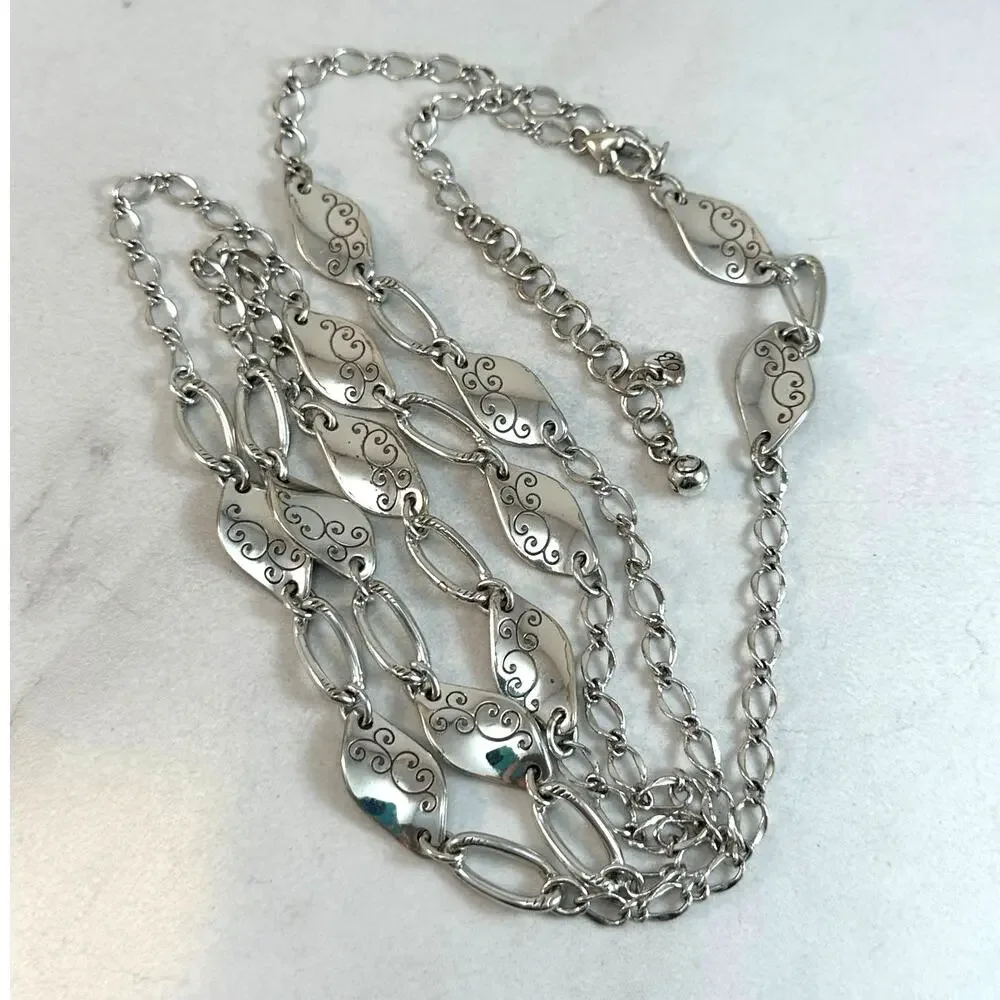 Brighton Twirl Silver chain belt Preowned